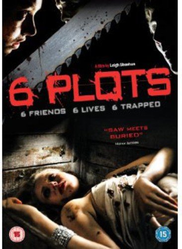 DVD cover for "6 Plots" showing a woman trapped in a coffin with a man's face.