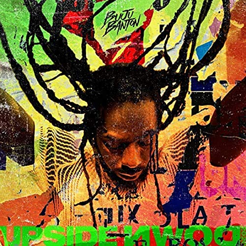 Album cover for Buju Banton’s “Upside Down 2020” featuring a portrait of the artist.