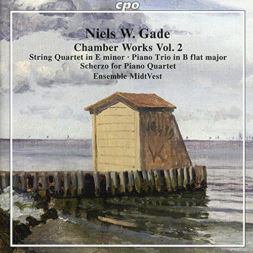 CD cover for Niels W. Gade's Chamber Works Vol. 2, featuring a seaside shack.
