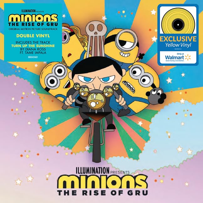 “Minions: The Rise of Gru” double vinyl soundtrack with character art.