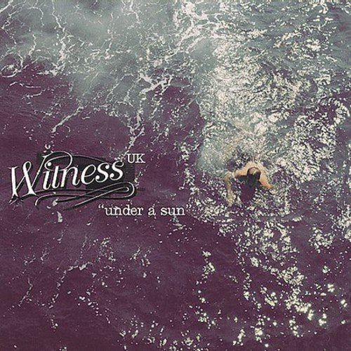Album cover showing a person swimming in purpleCC purple-tinted water with the text Witness UK.