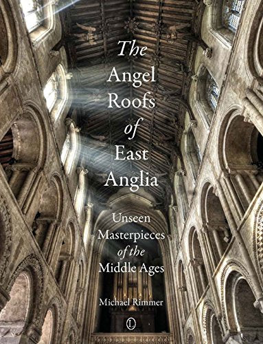 Book cover showing a medieval church interior with carved angel roof.