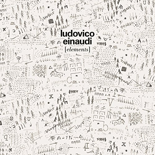 Ludovico Einaudi’s “Elements” vinyl album cover with abstract white sketch artwork.