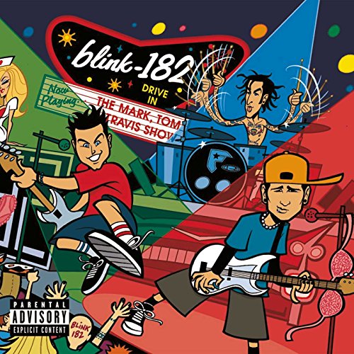 Cartoon album cover for Blink-182’s “The Mark, Tom, and Travis Show.”
