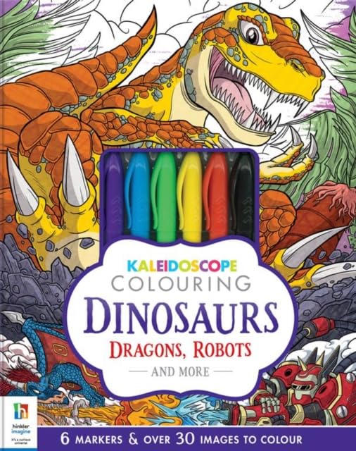 Kaleidoscope Colouring Kit Dinosaurs Dragons Robots & More