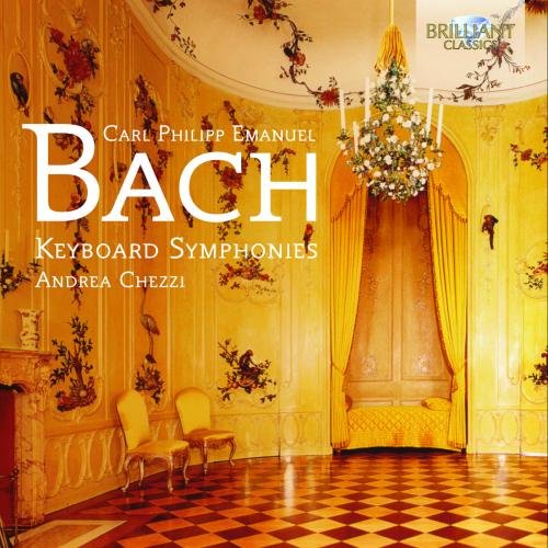CD cover for C.P.E. Bach’s Keyboard Symphonies, featuring a gilded room.