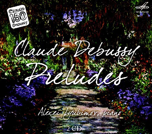 CD cover for Debussy’s Preludes featuring a colorful, impressionistic garden scene.