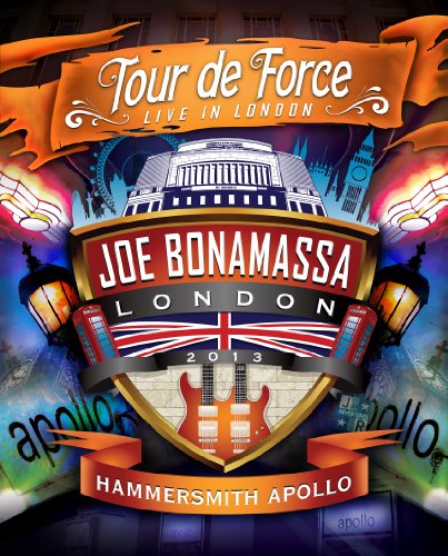 Joe Bonamassa live concert DVD cover featuring guitars and London landmarks.