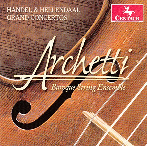 CD cover for Handel & Hellendaal’s “Grand Concertos” with violin imagery.