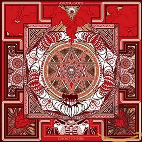 CD cover for “Among Gods - Ghost Empire” with ornate red and gold design.