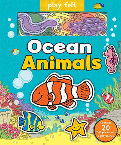 Felt book cover with colorful ocean animals and coral reef scene.
