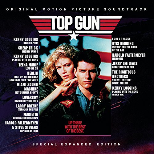 Top Gun" soundtrack CD cover featuring Tom Cruise and Kelly McGillis.
