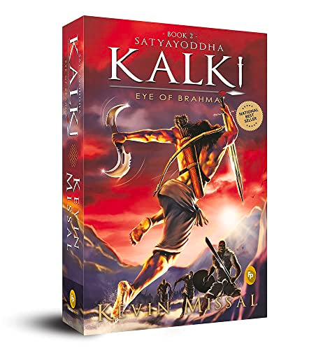 Book cover showing a warrior leaping with weapons against a dramatic red sunset background.
