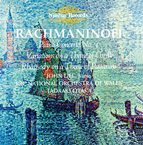 CD cover for Rachmaninoff piano concerto, featuring a colorful, impressionistic Venice scene.