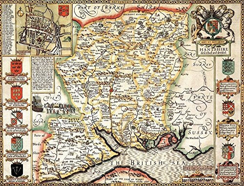 Hampshire Historical 1610 Map 1000 Piece Puzzle