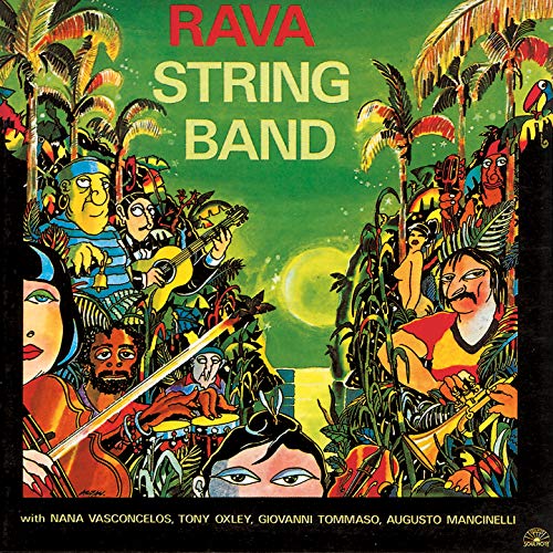 CD cover art: colorful illustration of musicians amongst palm trees.