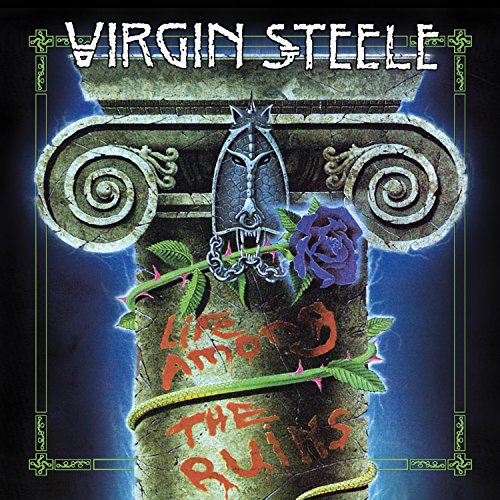 Virgin Steele album cover: a ruined column with a helmet and roses.