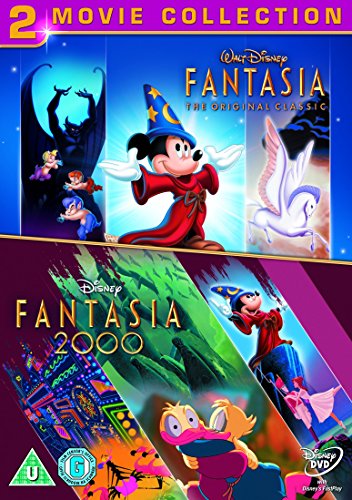 DVD cover for Disney’s “Fantasia” and “Fantasia 2000” featuring Mickey Mouse.