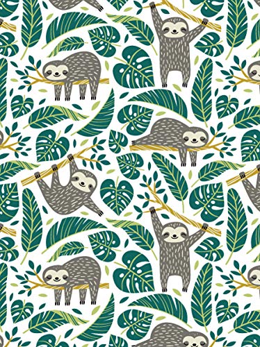 Sloth Journal (Quiet Fox Designs) 96 Blank Pages for Creative Expression, with Cute and Cuddly Sloth Art to Remind You to Slow Down and Reflect; Perfect for Doodles, Drawing, Writing, and Journaling