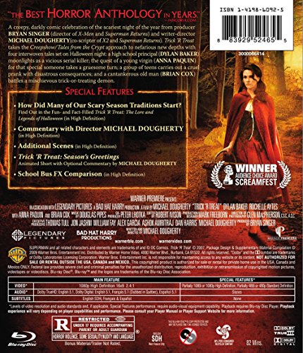Trick R Treat" Blu-ray cover featuring a woman in a red hood in a forest.