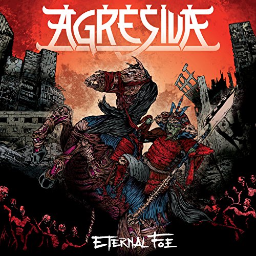 Album cover featuring a skeletal warrior on a zombie horse in a ruined city.