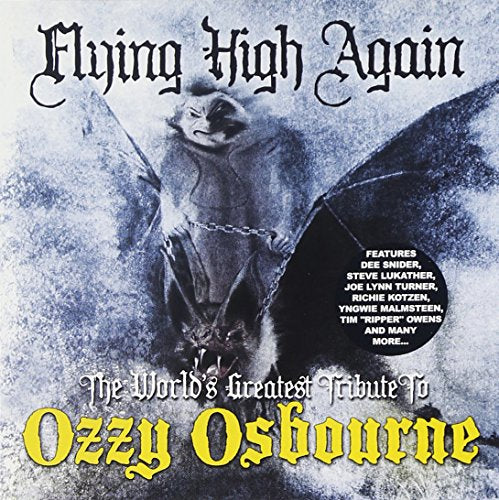 CD cover for “Tribute To Ozzy,” featuring a bat and artist names.