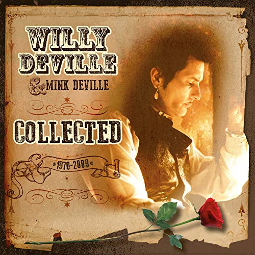 Willy DeVille album cover: portrait, roses, ornate border, text "Collected".