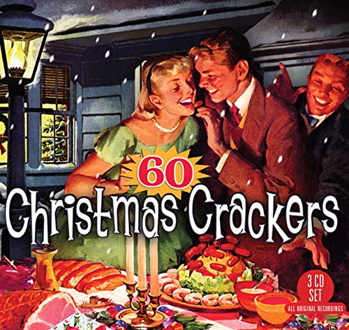 CD cover: vintage illustration of a snowy Christmas scene with people.