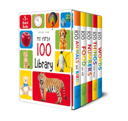 My First 100 Library : Boxset of 5 Early Learning Board Books for Kids/Children (homeschool | preschool | baby/toddler)