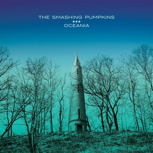Smashing Pumpkins’ “Oceania” album cover: a tower amidst bare trees.
