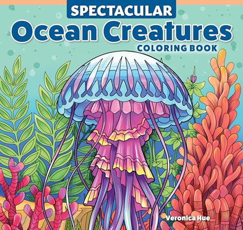 Coloring book cover with detailed illustrations of jellyfish and coral reef.