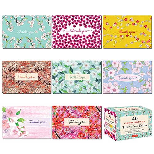 40 THANK YOU CARDS FLOWERS