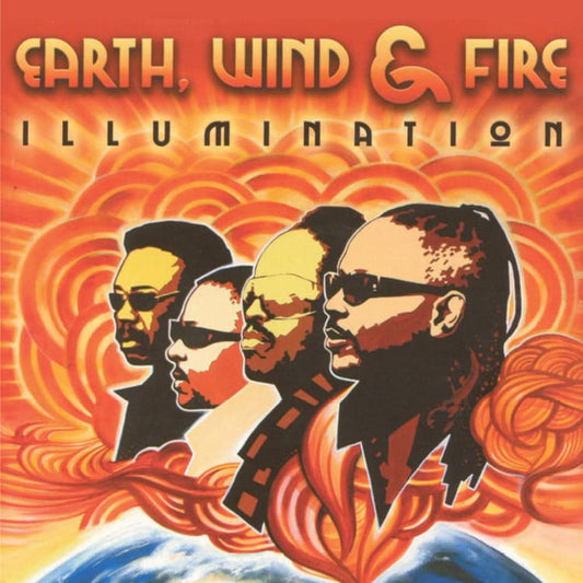 Earth, Wind & Fire “Illumination” vinyl album cover with band portrait.