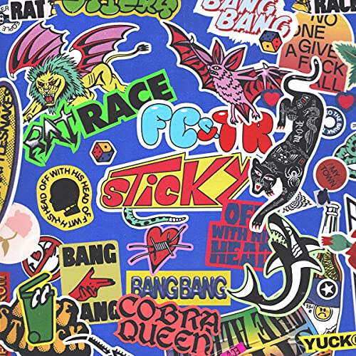 Frank Carter & The Rattlesnake “Sticky” vinyl record cover, collage style.
