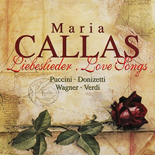 CD cover for Maria Callas’ “Love Songs” with a red rose.