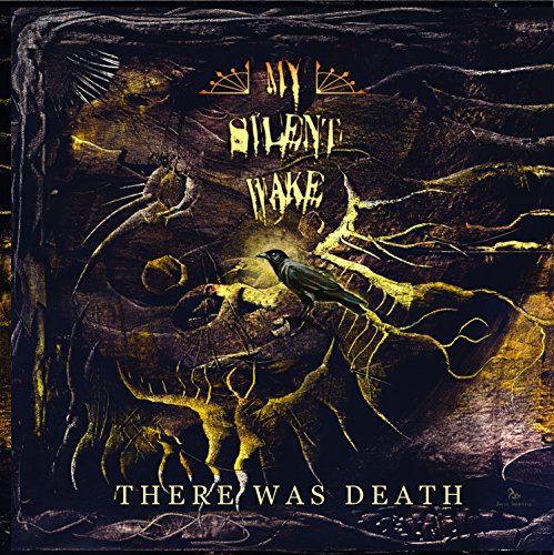 Dark album cover with a bird perched on a skull-like face.
