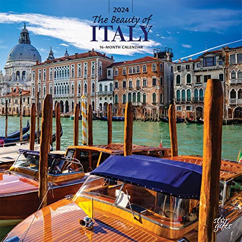 The Beauty of Italy | 2024 12 x 24 Inch Monthly Square Wall Calendar | Sticker Sheet | StarGifts | Scenic Travel Europe Italian Venice Rome