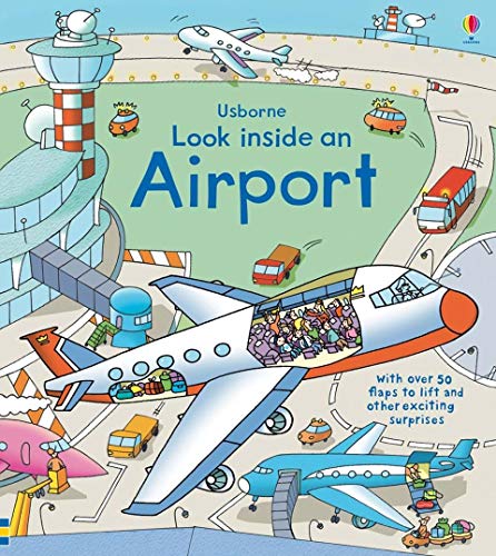 Colorful illustrated board book cover depicting an airport and airplane.