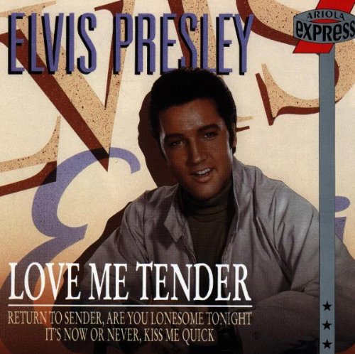 Elvis Presley "Love Me Tender" CD cover with a portrait of the singer.