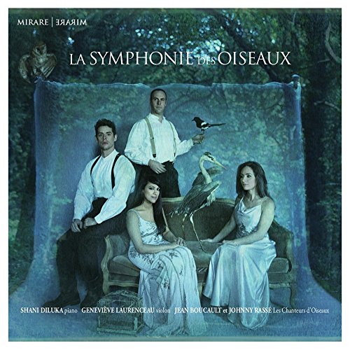 CD cover featuring five people and birds in a theatrical setting.