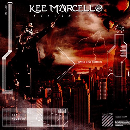 CD cover for Kee Marcello’s “Scaling Up” featuring a robotic figure and city.