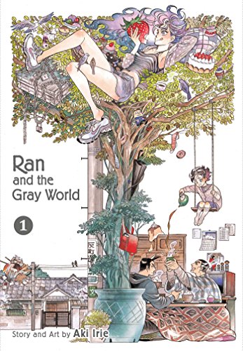 “Ran and the Gray World Vol 1” cover: girl in a tree with surreal scenes.