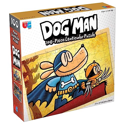 University Games 33847 Dog Man Adventures 100 Piece Lenticular Jigsaw Puzzle, Multi-Colored, One Size