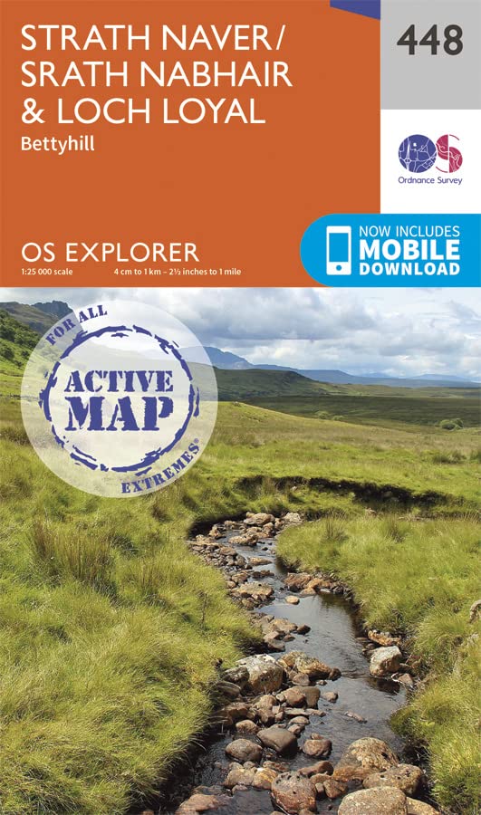 Strath Naver/Srath Nabhair & Loch Loyal Map | Weatherproof | Bettyhill | Ordnance Survey | OS Explorer Active Map 448 | Scotland | Walks | Hiking | Maps | Adventure