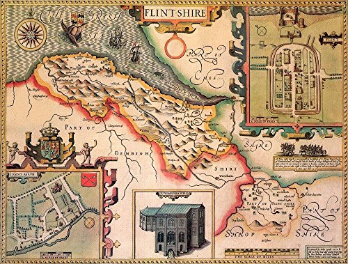 Flintshire Historical 1610 Map 1000 Piece Puzzle