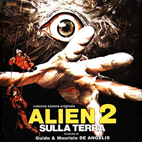 Vinyl record cover featuring a large alien eye and a small figure.