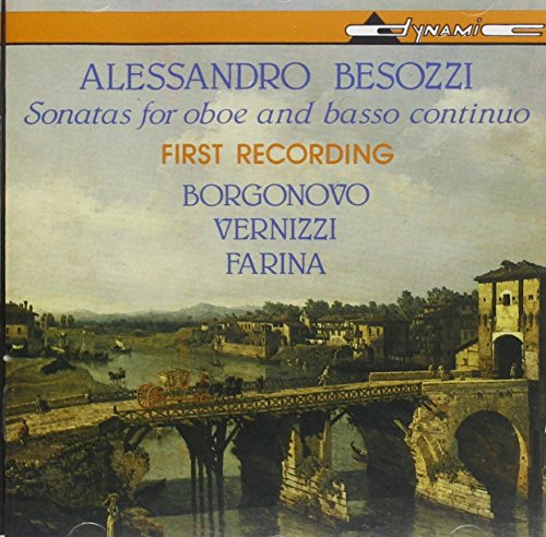 CD cover for Alessandro Besozzi’s oboe sonatas, featuring a landscape painting.