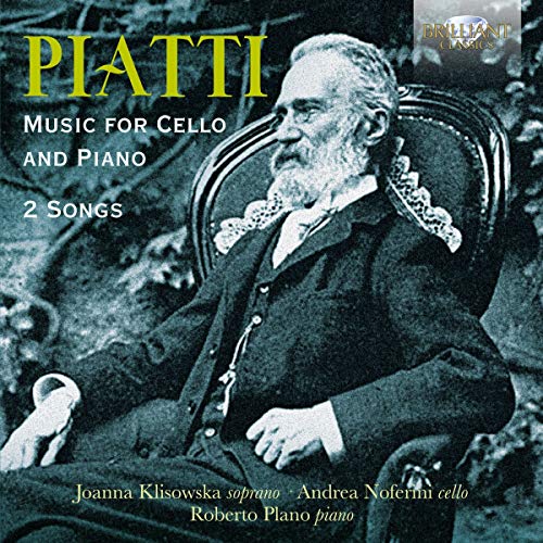 CD cover featuring a portrait of composer Antonio Piatti in a chair.