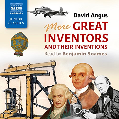 Audiobook cover featuring portraits of inventors and historical inventions.