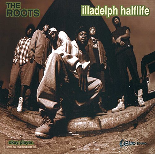 The Roots’ “Illadelph Halflife” CD cover featuring the band members in streetwear.